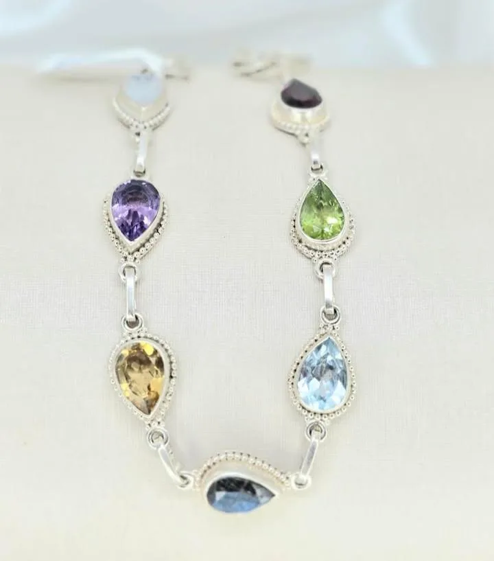 Pulseira indiana gotas multi colors