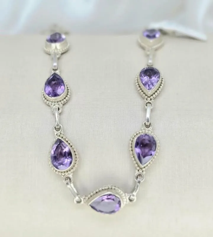 Pulseira indiana gotas de ametista