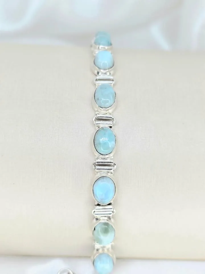 Pulseira articulada com larimar 