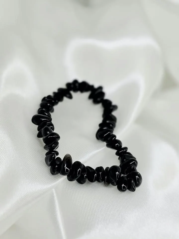 Pulseira cascalhos de onix natural