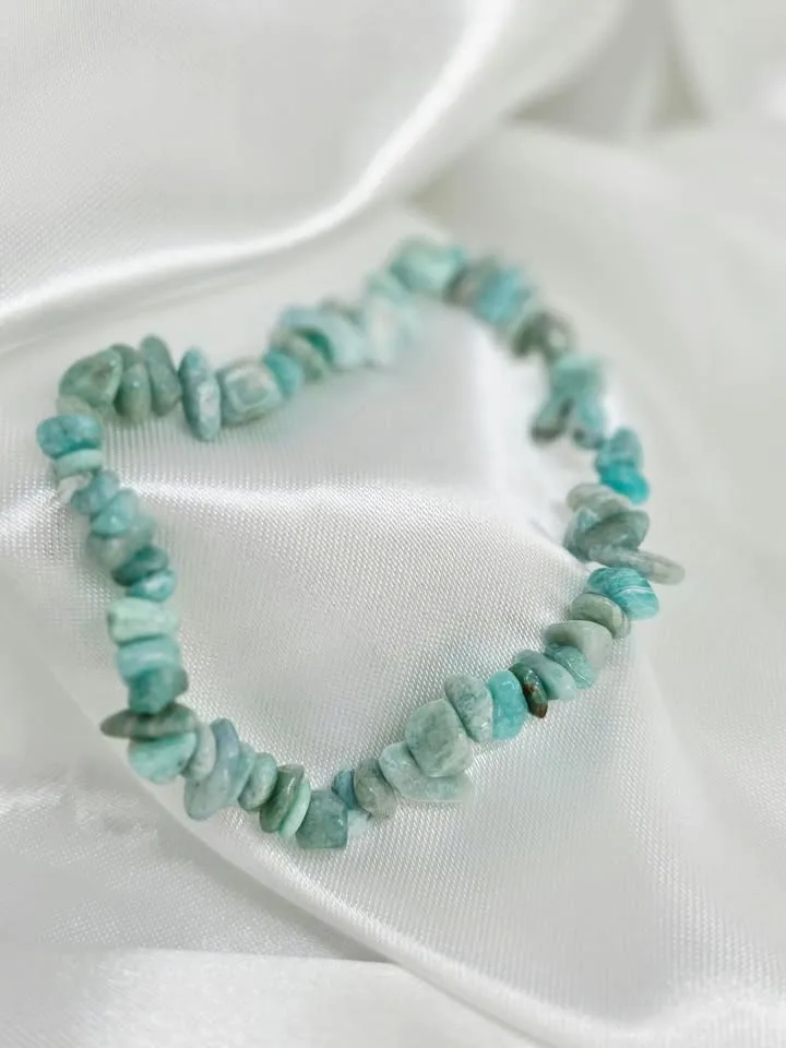 Pulseira cascalhos de amazônita