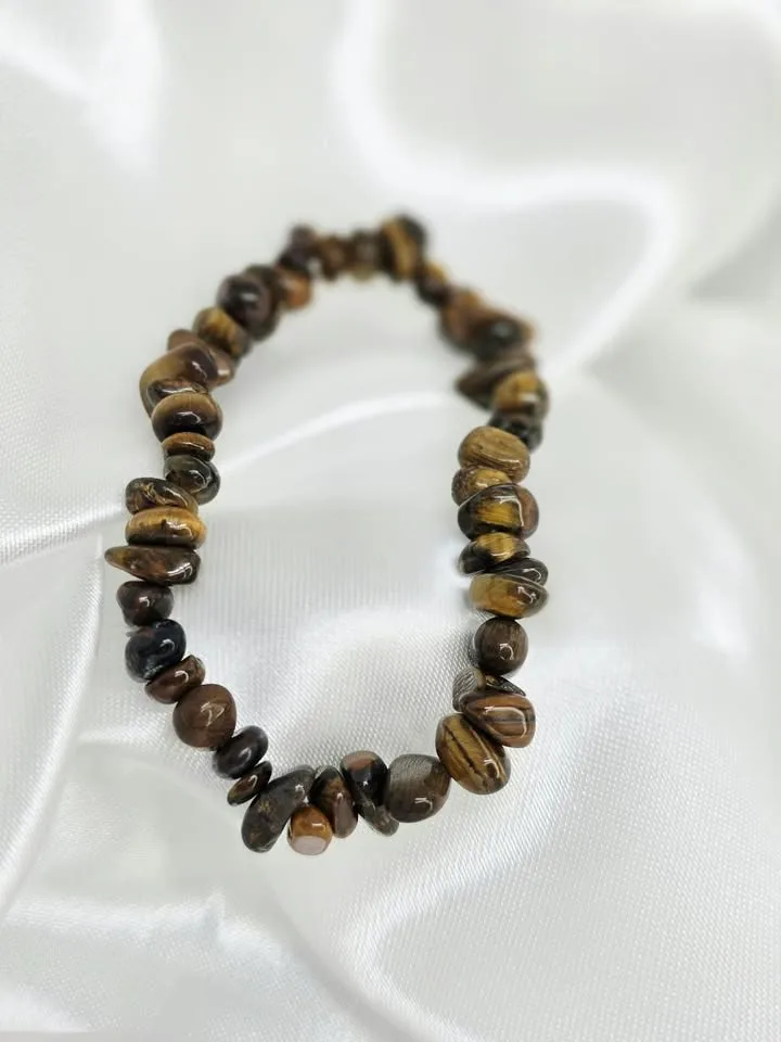 Pulseira cascalhos de olho de tigre