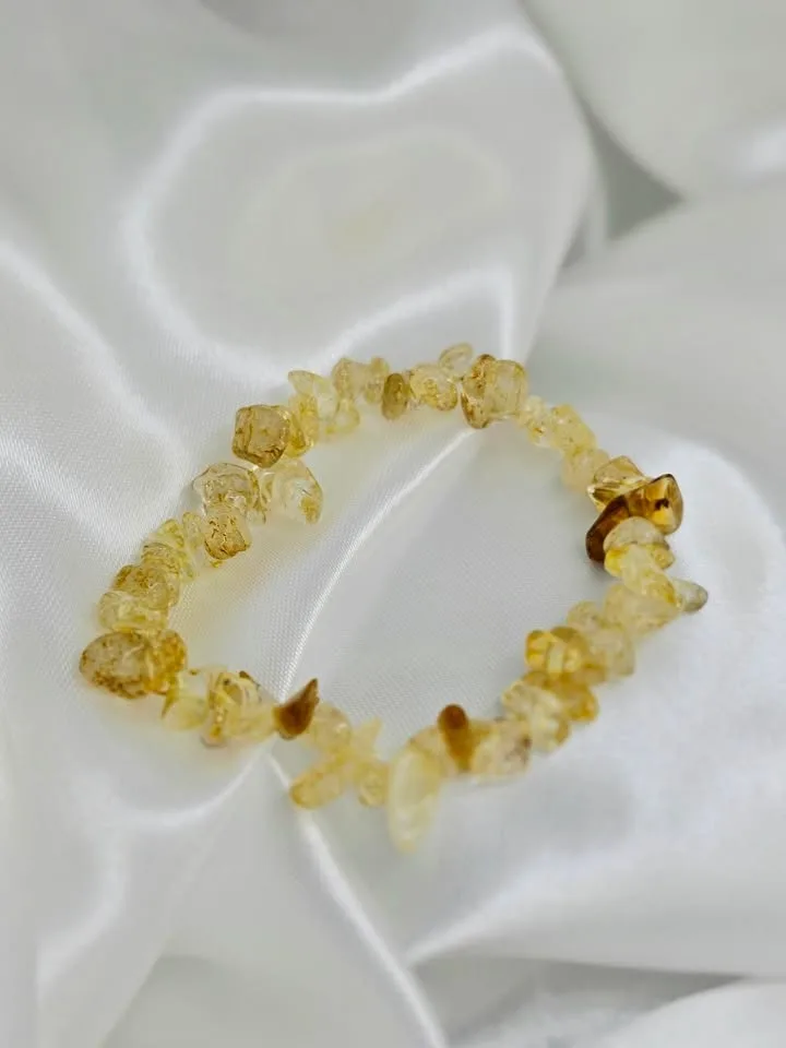 Pulseira cascalhos de citrino amarelo