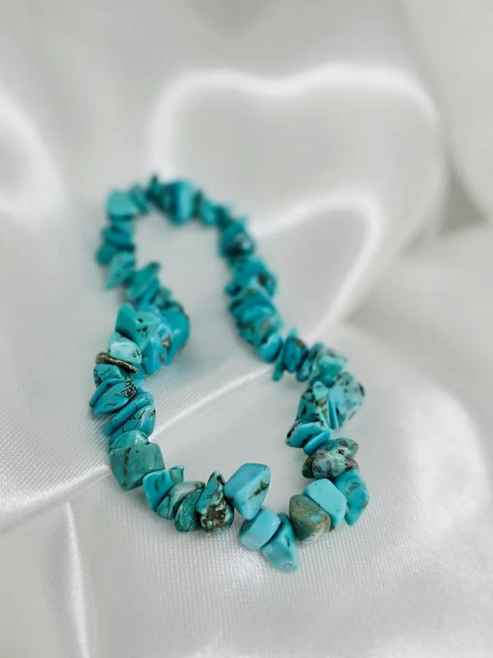 Pulseira cascalhos de turquesa