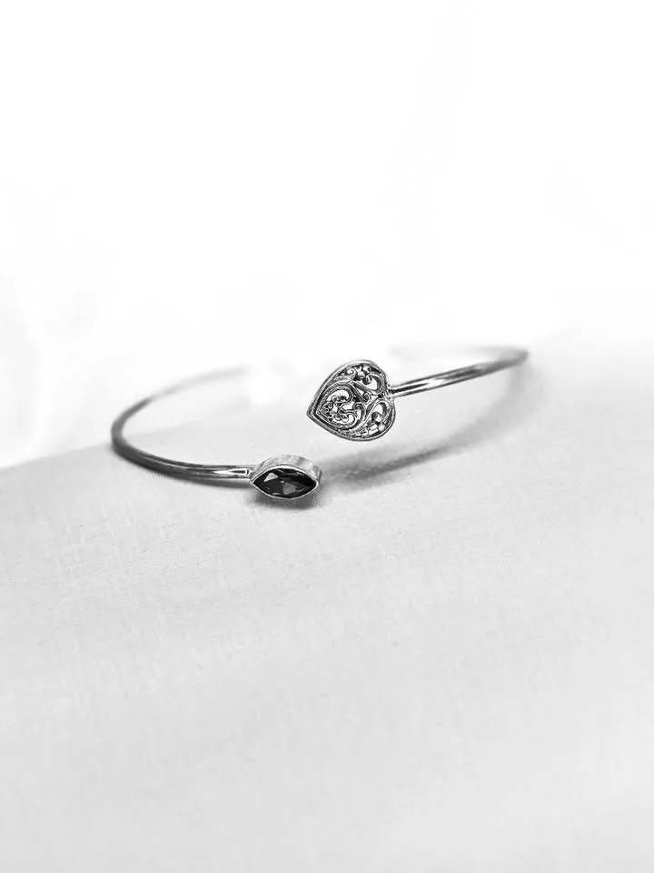 bracelete coração com granada 