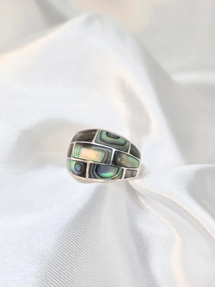 Anel abaulado de abalone 