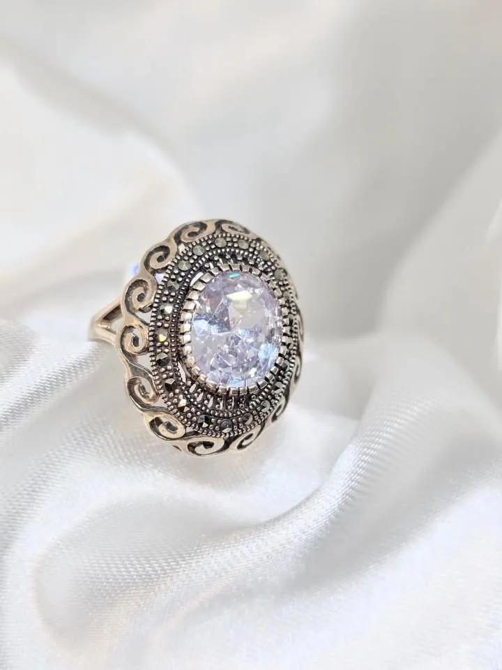 Anel mandala quartzo cristal