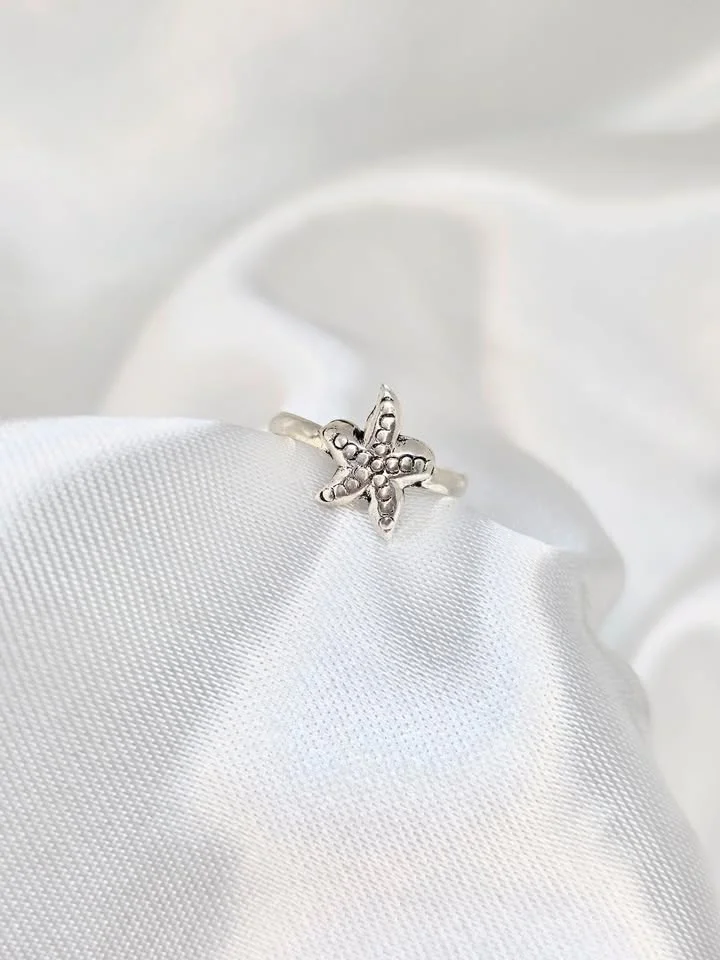 Anel falange estrela do mar Boho
