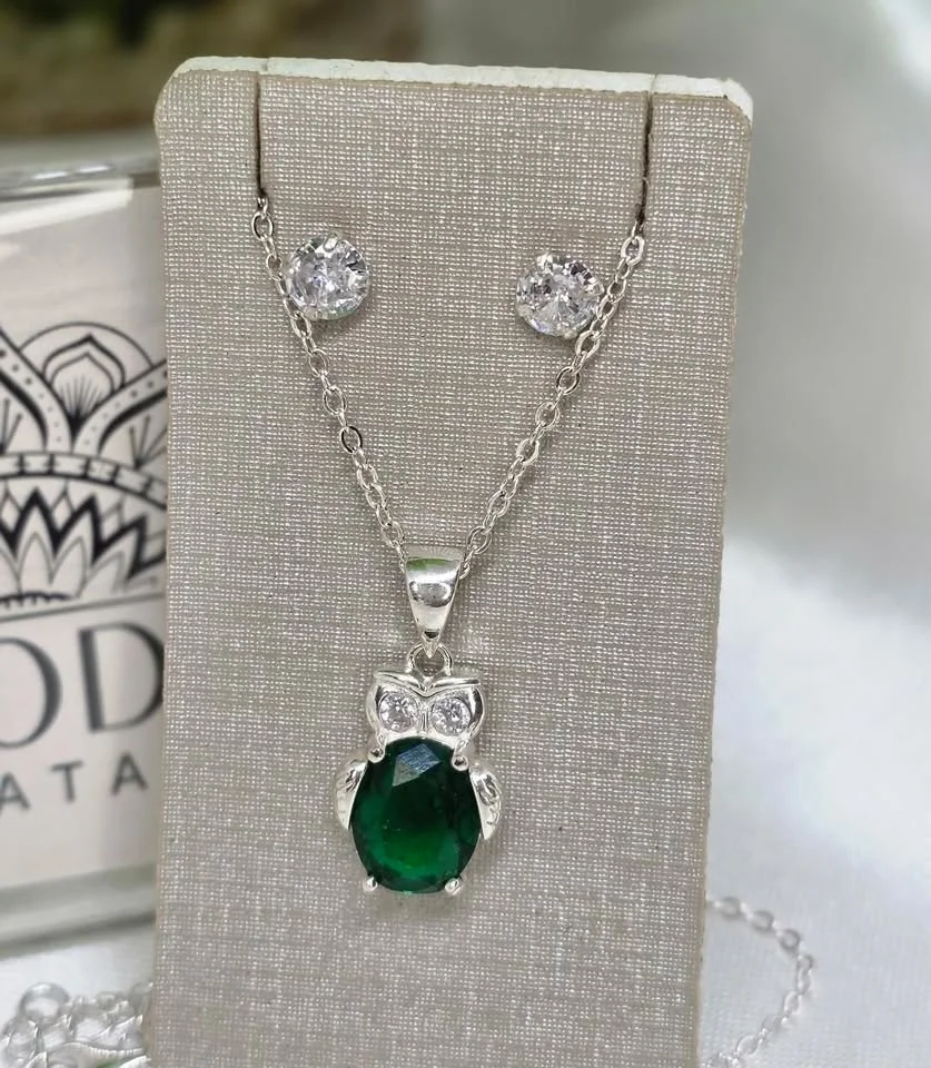 Conjunto corujinha verde 